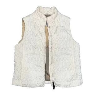 ARMANI EXCHANGE Quilted Women Plaited Vest Ivory Large A003447